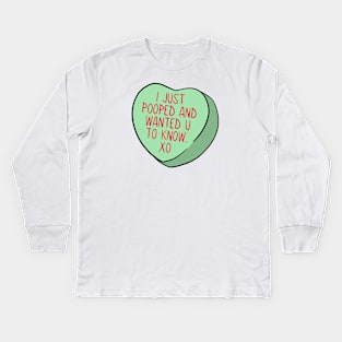 Funny Candy Heart Pooped Kids Long Sleeve T-Shirt